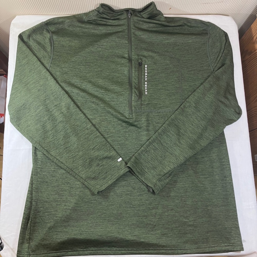 Googan Squad Mens 4XL Green Heathered 1/4 Zip Pullover Fishing Shirt Activewear